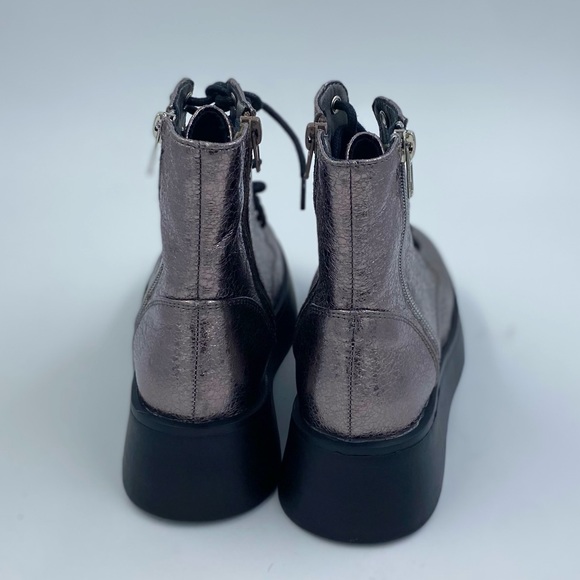 Steve Madden pink crackle combat boots junior size 3 - Picture 4 of 6